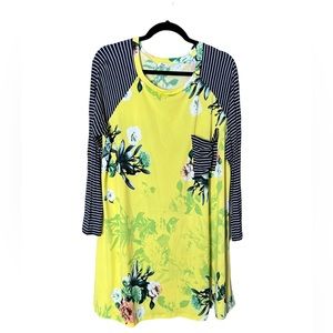 Egy Dress Flower and Stripe Dress